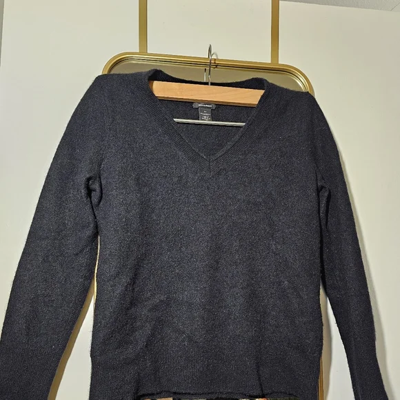 Pull Col V En Cachemire 100% - Halogen, Taille S, Noir, Occasion Très Bon état